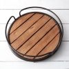 Rustic Round Wood Plank Serving Tray - Perfect for Entertaining and Serving