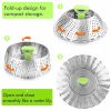 Steel Folding Steamer Basket Steel Fish Steamed Steamer Vegetable Steamer Telescopic V0B3