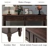 Console Table Sofa Table Easy Assembly with Two Storage Drawers and Bottom Shelf for Living Room, Entryway (Espresso)