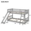 Bunk Bed with Convertible Slide and Ladder, Gray