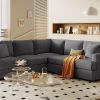 Sectional Modular Sofa with 2 Tossing cushions and Solid Frame for Living Room