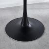 31.5"Black Tulip Table Mid-century Dining Table for 2-4 people With Round Mdf Table Top, Pedestal Dining Table, End Table Leisure Coffee Table