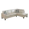 Peaerl White Faux Leather Living Room Sofa Set B