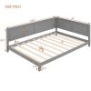 Full Size Wood Daybed/Sofa Bed, Gray