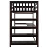 Twin Size Loft Bed with Storage Shelves and Under-bed Desk, Espresso