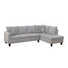 Grey Flannel Living Room Sofa Set B