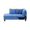 Blue Linen 3-Piece Living Room Sofa Set A