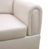 Peaerl White Faux Leather Living Room Sofa Set B