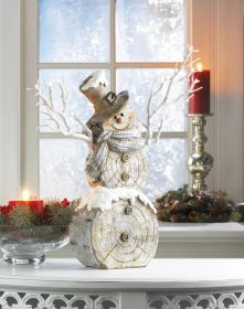 Twig Lights Snowman Statue